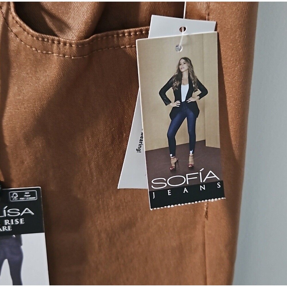 Sofia Jeans Women Melisa Flare High Rise Coated Pants, 33.5" Inseam Sz 16 NEW - Picture 11 of 15